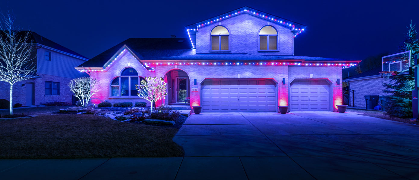 Manhattan, IL permanent roofline lighting